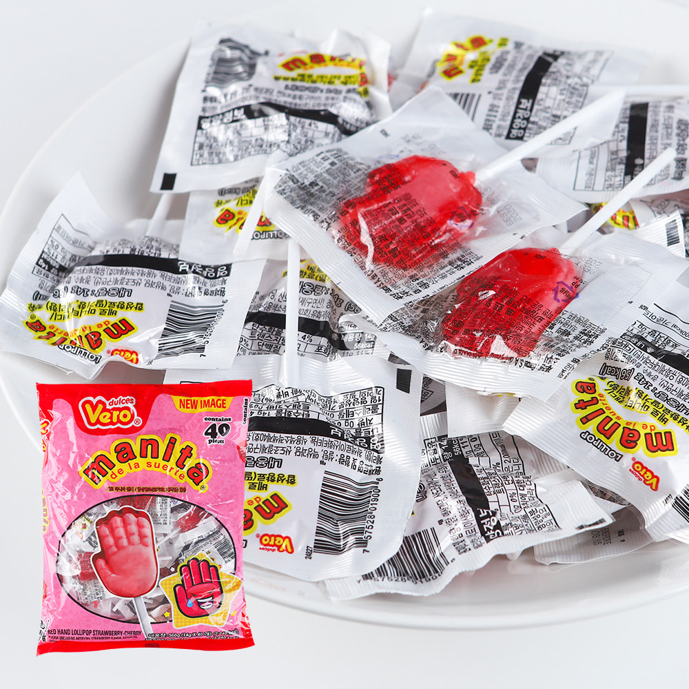 손바닥사탕(빨강) 14g 40개 업소용 대용량 사탕 캔디 벌크 도매 후식 식당 디져트